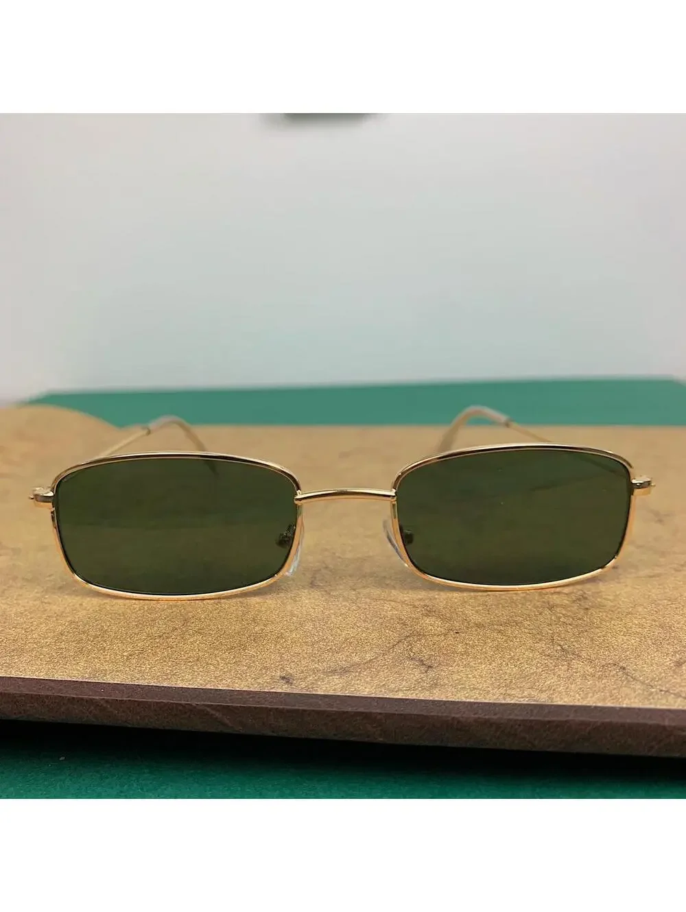 Y2K Vintage Gold Slim Unique Sunglasses Unisex